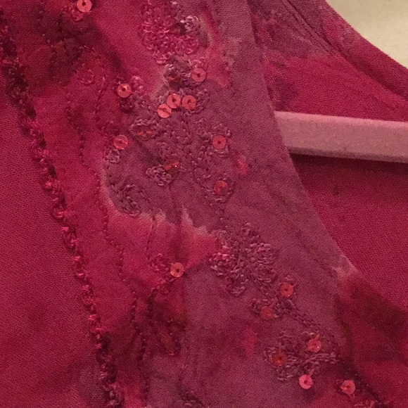 Tie Dye Lace/Sequin Embroidered Tunic or Cover Up. - Picture 3 of 9